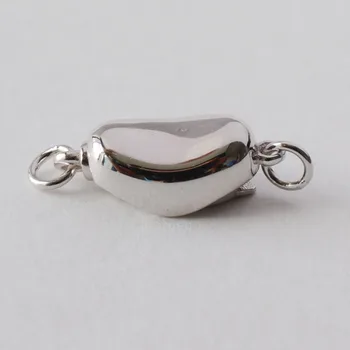 Zaponko, trdna 925 funt srebro zaponka, grah oblikovan zavihek varnost zaponko,polje zaponko za ogrlico/zapestnica