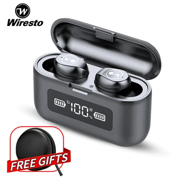 Wiresto Pravi Brezžični Čepkov Mini Bluetooth Slušalke Stereo Touch Kontrole Bluetooth 5.0 Šport Slušalka Majhne Nevidne Slušalke