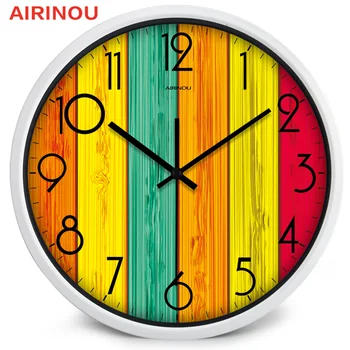 Airinou Mavrica plošči design svetu zabave velike steklene stenske ure, dnevna soba ura
