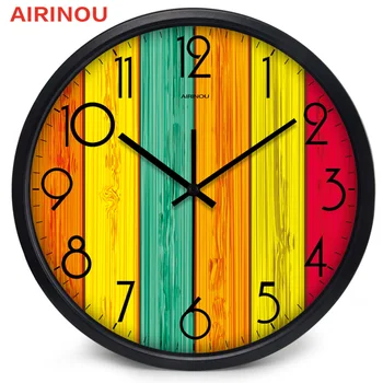 Airinou Mavrica plošči design svetu zabave velike steklene stenske ure, dnevna soba ura