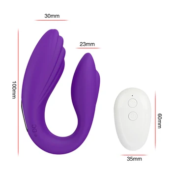 Brezžični Vibrator Odraslih Igrače Za Pare, USB Polnilne G Spot U Silikonska Stimulator Dildo Dvojno Vibratorji Sex Igrača Za Ženske