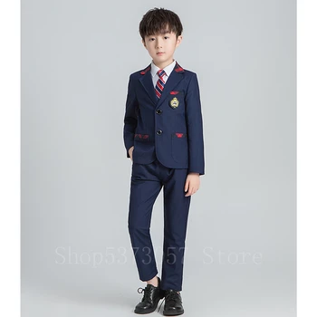 Kolaž Študent Šolskih Uniformah Korejski Britanski Stil Zbor Uspešnosti Classwear Otrok Ljubimec Oblačila Sklop Suknjič+Hlače+Kravato