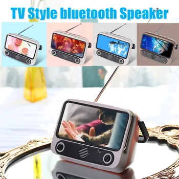 Brezžični Seaker Retro TV, Mini Prenosni Bluetooth Bas Zvočnik Mobilni Telefon, Držalo za Stojalo Zvočnik Retro Foto Okvir Darilo