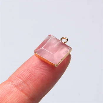 2pcs Naravnih Rose Pink kvarčni kristal, kamen čar obesek za nakit, izdelava uhan ogrlico, zapestnico ročno diy nakit 12 MM