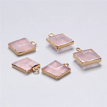 2pcs Naravnih Rose Pink kvarčni kristal, kamen čar obesek za nakit, izdelava uhan ogrlico, zapestnico ročno diy nakit 12 MM