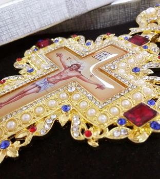 Duhovnik / prsnih križ Visoke kakovosti s predpisovanjem grški pravoslavni križ Nakit prsnih križ verige