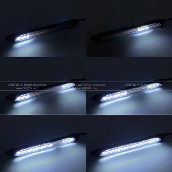 2pcs Bela rumena Switchback Scan Tok LED DRL Dnevnih luči Nepremočljiva Teče LED dnevna svetloba Vključite Signal Žarometov