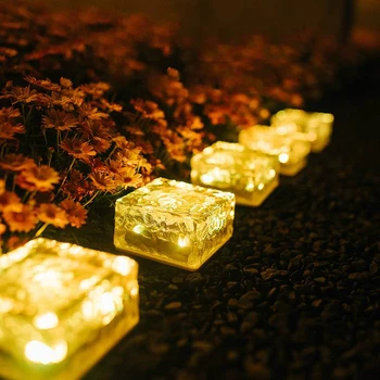 LED Sončno Svetlobo na Prostem Nepremočljiva Steklo Led Opeke Vrtne Svetilke Vrt, Dvorišče Cesta Vrt Dekoracijo Sončne Luči