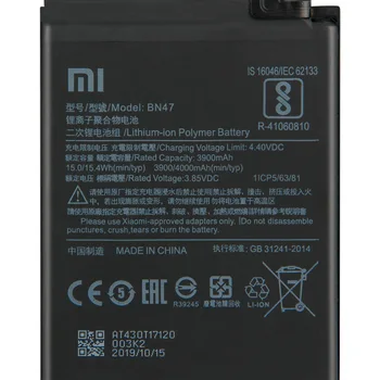 XiaoMi Originalne Nadomestne Baterije BN47 Za Xiaomi RedMi6 Pro Redmi 6 pro Mi A2 lite Novih Pristna Baterija Telefona 3900mAh