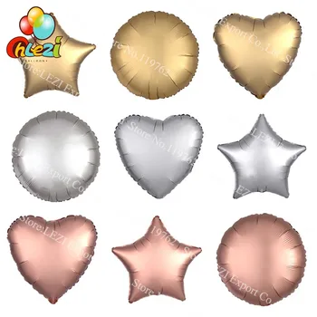 50pcs/veliko 18-inch Chrome Kovinska Folija Baloni Srce star Krog Helij baby balon 1. Rojstni dan Dobave poroko Dekor