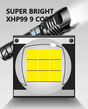 Super XH99 Najbolj Močna LED Svetilka USB Polnilna LED Svetilko XHP90 Taktično Svetilko XHP50 Ročno Svetilko 26650 Bliskavica