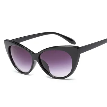 Retro Seksi Cateye sončna Očala Ženske blagovne Znamke Oblikovalec Luxury Letnik Mačka Oči, Črna sončna Očala Ženski Gradient Odtenki UV400 Oculos