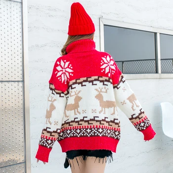 Tide blagovne znamke Božič dame jopica visok ovratnik težko delo pulover ženske glavo ohlapen pulover pozimi ugly pulover Božič