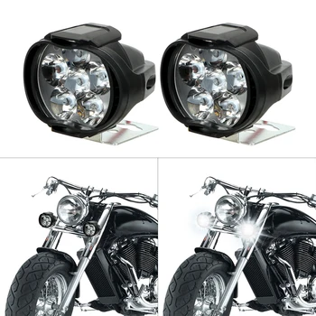 2Pcs 6 LED Motocikel Smerniki Univerzalni Skuter Meglo Žaromet 12V 6000K Luči 1200LM Motocikel delo svetlobe, pozornosti 6500K