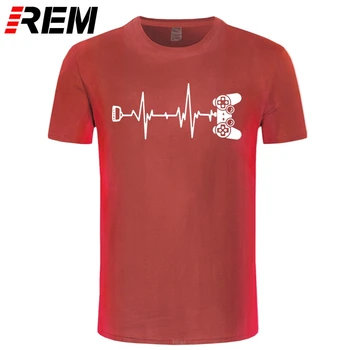 REM Zanimivo Igralec srčni utrip majice s kratkimi rokavi moški PS XBox Igre električni impulz smešno T-shirt Priložnostne tshirt mladi fantje Humor blagovne znamke