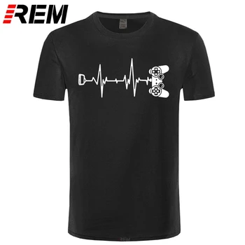 REM Zanimivo Igralec srčni utrip majice s kratkimi rokavi moški PS XBox Igre električni impulz smešno T-shirt Priložnostne tshirt mladi fantje Humor blagovne znamke
