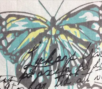 100*155 cm natisnjeni metulj 1 barve, bombaž in lan mešanica tkanine za meter DIY retro tapetništvo šivanje zaves bombažne tkanine
