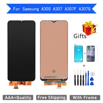 AAA+ Nov LCD zaslon Za Samsung Galaxy A30s A307 A307F A307G Zaslon, Zaslon na Dotik, Računalnike Montaža Z Okvirjem Prikaz Proste Shipp