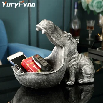 YuryFvna Smolo Hippo Kip Povodni Kiparstvo Figur Tipko Sladkarije Posodo Dekoracijo Doma Tabela Okrasni Dodatki