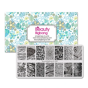 Beautybigbang Tiskarske Predloge Nastavite 2PCS Nail Printer Živali Cvet Drevo Obroč Slika Nail Art Žig Matrica Plošče