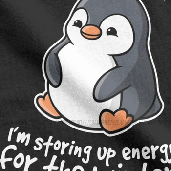 Nisem Pridobivanje Maščobe T Srajce sem Shranjevanje Energije Za Zimske T-Majice Moške Pingu Meme Oblačila Smešno Risanka Moda Tees