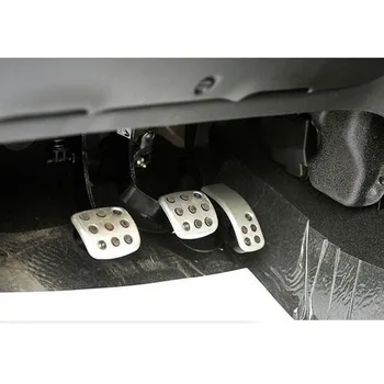 3Pcs Non-Slip Avto Aluminijeve Zlitine + Gume Pedal za Plin Dekorativni Pokrovček Nastavite za Peugeot 206 MT LHD Styling Dodatki