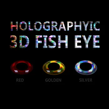 Bimoo 300PCS 3D Hologrpahic Ribe Oči DIY Fly Fishing Lure, zaradi Česar Oči Letenje Vezava Darkice Vabe za Ribe Oči 2 MM-10 MM Rdeča, Srebrna