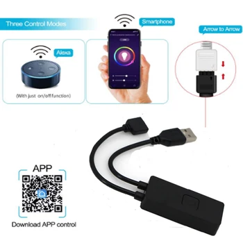 Wifi smart glasovni nadzor mini usb krmilnik+LED trakove dc 5v smd 5050 RGB trak Svetlobe TV računalnik svetlobe ozadja spalnica svetlobe