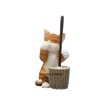 Evropski ustvarjalni mačka wc ščetko za nastavitev Dnevne mehke lase ščetko imetnik znanja kopalnica dekoracijo
