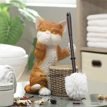 Evropski ustvarjalni mačka wc ščetko za nastavitev Dnevne mehke lase ščetko imetnik znanja kopalnica dekoracijo
