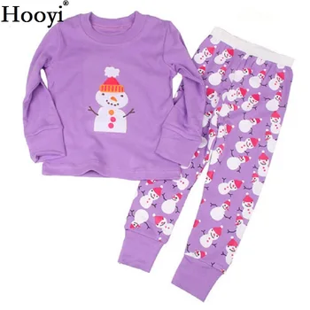 Turkizno Modro Baby Dekleta Pižame, Oblačila Obleke Božično Darilo Za Otroke Kompleti Oblačil Bombaž Pijamas Snežaka Sleepwear Dot