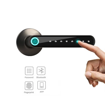 Brez ključa Elektronski Ročaj Smart Zaklepanje Vrat prstni odtis Biometričnih Digitalno Kodo Vrata Doma Deluje z iOS/Android