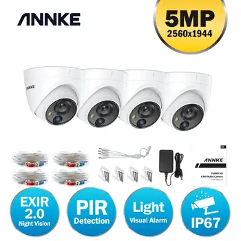 ANNKE 4pcs 5MP CCTV Kamere IP67 Nepremočljiva Video Nadzor na Prostem Dome Kamera IR Cut Filter Fotoaparat Kit