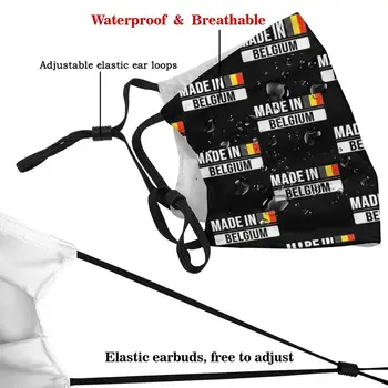Izdelano V Belgiji Darilo Za Belgijska Rojen V Belgiji Z Belgijsko Zastavo, Tiskanje Stroj Filter Proti Prahu Usta Masko Izdelano V