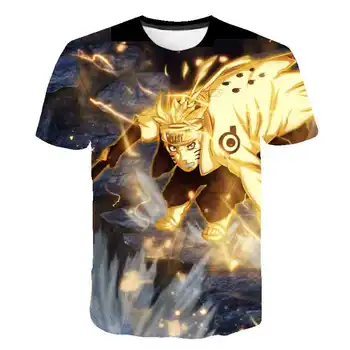 Naruto Moda Japonski Anime 3D Majica s kratkimi rokavi Moški Sasuke Smešno Risanka T-shirt Priložnostne Ulične Tshirt Hip Hop Harajuku Vrhovi Moški