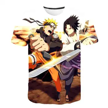 Naruto Moda Japonski Anime 3D Majica s kratkimi rokavi Moški Sasuke Smešno Risanka T-shirt Priložnostne Ulične Tshirt Hip Hop Harajuku Vrhovi Moški