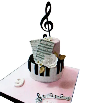 10PCS Plastični Velikih Glasba Ugotavlja modelček Sugarcraft Fondat Rezalnik Plesni Torta Dekoraterstvo Orodja za Peko Cupcake Torto Plesni