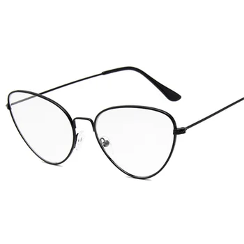 NYWOOH Mačka Oči Očala Okvirji Ženske Kovinski Očala Okvir Moških Retro Transparente Optična Očala Unisex