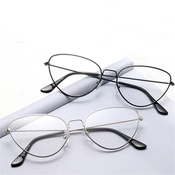 NYWOOH Mačka Oči Očala Okvirji Ženske Kovinski Očala Okvir Moških Retro Transparente Optična Očala Unisex