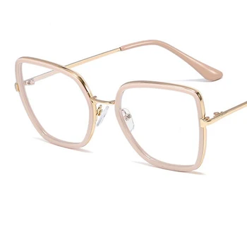 2020 Nove trende Kvadratnih očala žensk očala modne blagovne Znamke jasno, pregledno jasno objektiv rožnata očala ženski oculos