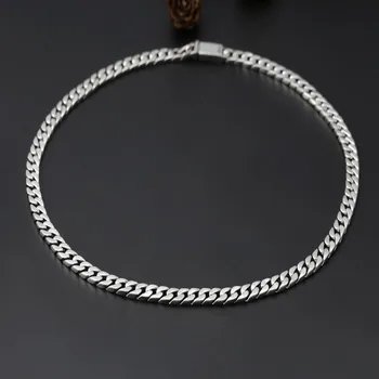 Novih resnično Trdnih S925 čisto srebrni nakit Tajski srebrna ogrlica za moške priljubljena preprost moški ogrlice moške srebrna ogrlica