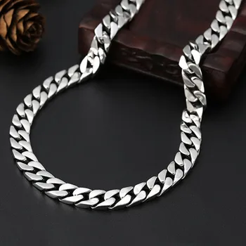 Novih resnično Trdnih S925 čisto srebrni nakit Tajski srebrna ogrlica za moške priljubljena preprost moški ogrlice moške srebrna ogrlica