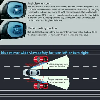 Modra Ogledalo Glare Dokaz Ogledalo Obrnejo Signalna luč Ogrevano Rearview Mirror Za 2012-2017 Subaru Outback Legacy XV Gozdar