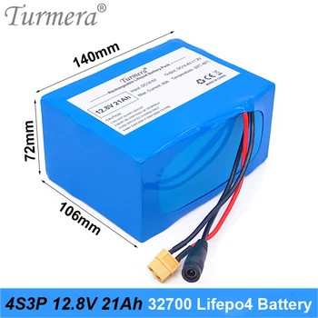 Turmera 32700 Lifepo4 Baterije 12.8 V 7Ah 14Ah 21Ah 4S 40A Uravnoteženje BMS za Električni Čoln in Neprekinjeno Napajanje 12V