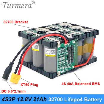 Turmera 32700 Lifepo4 Baterije 12.8 V 7Ah 14Ah 21Ah 4S 40A Uravnoteženje BMS za Električni Čoln in Neprekinjeno Napajanje 12V