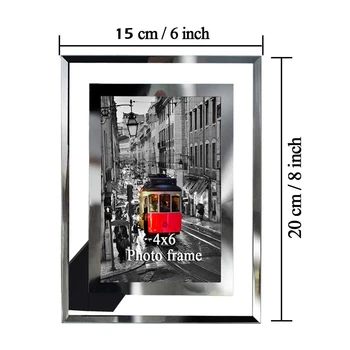 Foto okvir 6x4 stekleni foto okvir je zelo primeren za dom poročni urad gostinske dejavnosti srebrni foto okvir