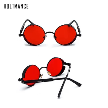 Retro Okrogla Kovinska sončna Očala Steampunk Moški Ženske sončna Očala Steam Punk Odtenki Stilsko Krog Očala blagovne Znamke Oblikovalec UV400