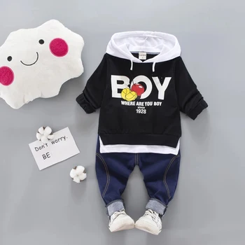 Fant Obleke, Kompleti Baby Boy Bombaž Šport Hooded Majica S Kratkimi Rokavi Majica + Hlače Otroci, Fantje, Otroci Priložnostne Obleke