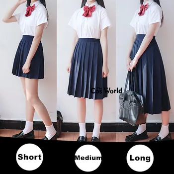 XS-5XL Trdne Barve Dekle je Japonski Poletje Visoko Pasu Nabrano Krila, Ženske obleke Za JK Šolsko Uniformo Študentov Krpe
