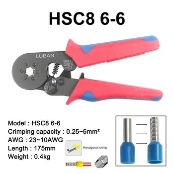Robljenjem orodja klešče električni cevni priključki box mini zatič HSC8 10S 0.25-10mm2 23-7AWG 6-4B/6-6 0.25-6mm2 16-4 orodja nastavi
